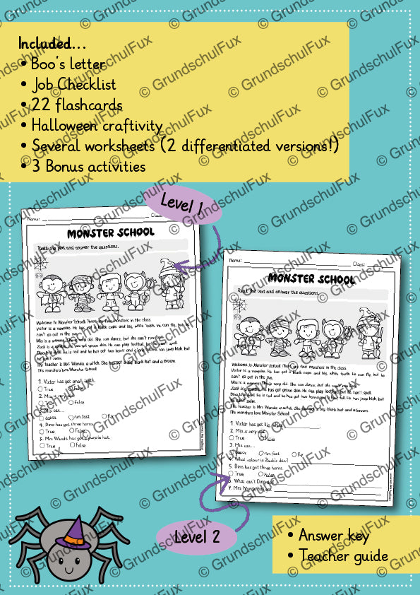 Halloween Escape Englisch Arbeitsblatt Kl. 3-5 | Vorschauseite 3 von 3 | Arbeitsblatt, Bastelvorlage | Englisch Klasse 3/4/5