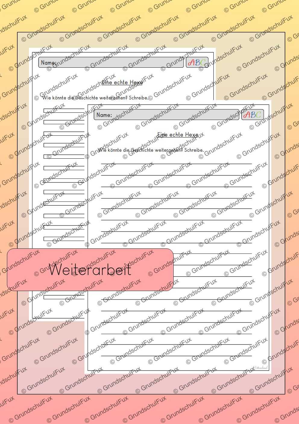 Zuhören – Eine echte Hexe AB Kl. 3-4 | Vorschauseite 4 von 4 | Arbeitsblatt, Tafelmaterial | Deutsch Klasse 3/4 | Halloween