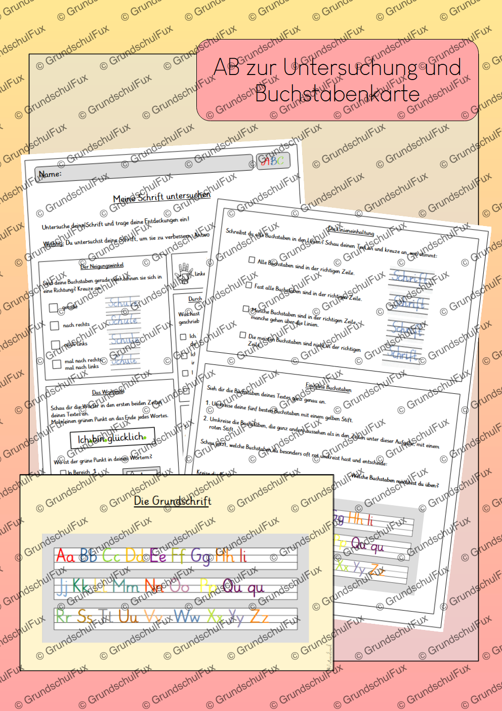 Handschrift untersuchen AB Kl. 2-3 | Vorschauseite 1 von 2 | Arbeitsblatt | Deutsch Klasse Klasse 2/Klasse 3