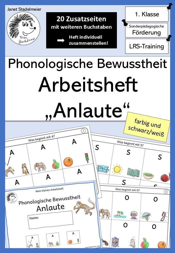 Anlaute Miniheft Kl. 1 | Cover | Miniheft | Deutsch Klasse Klasse 1/Vorschule | Anfangsunterricht