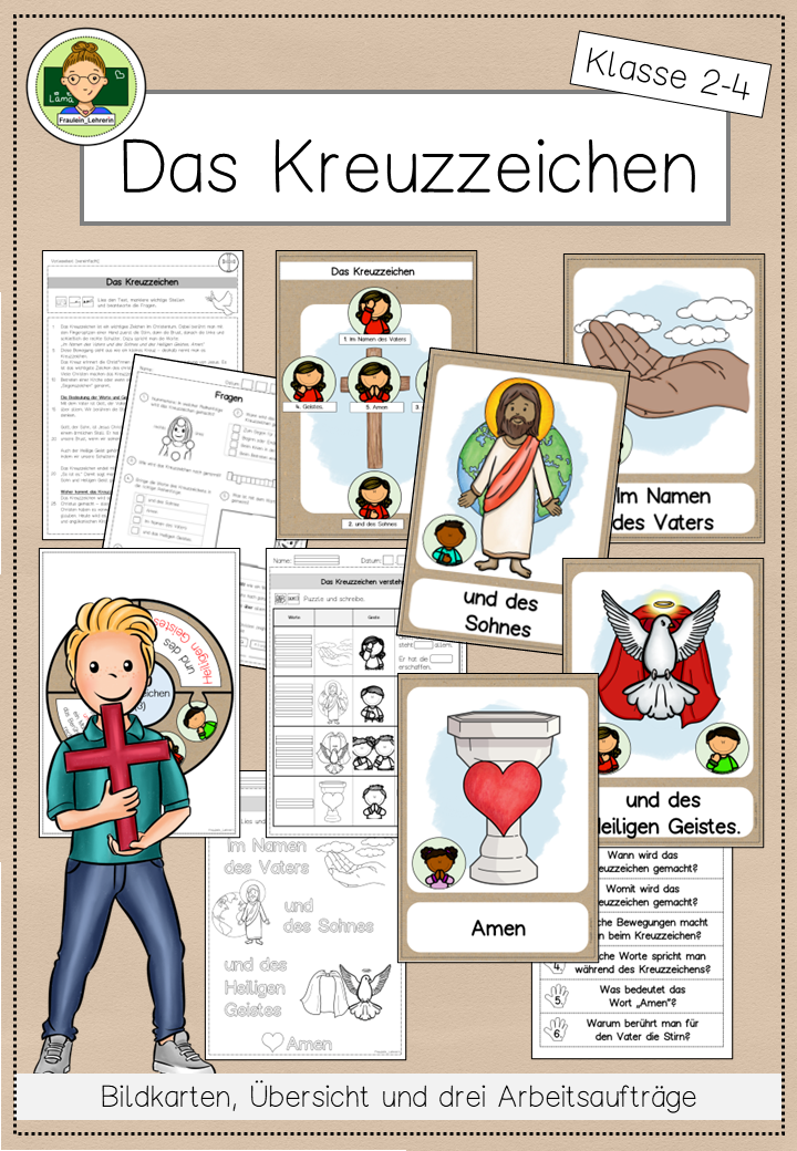 Kreuzzeichen Arbeitsblatt Kl. 2-4 | Cover | Arbeitsblatt, Tafelmaterial | Religion Klasse Klasse 2/Klasse 3/Klasse 4