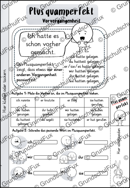 Zeitformen Miniheft Kl. 3-4 | Vorschauseite 4 von 5 | Merkblätter, Miniheft | Deutsch Klasse 3/4