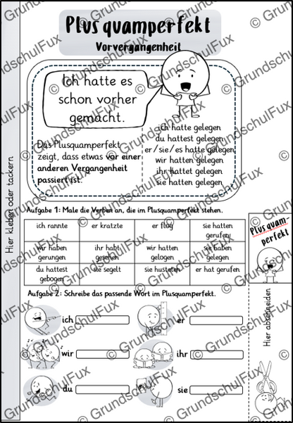 Zeitformen Miniheft Kl. 3-4 | Vorschauseite 4 von 5 | Merkblätter, Miniheft | Deutsch Klasse 3/4