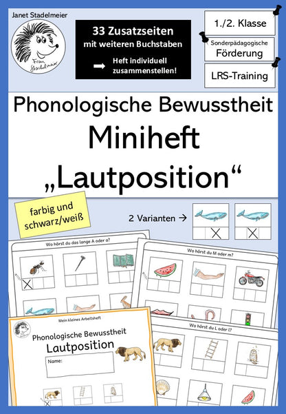Lautposition Miniheft Kl. 0-1 | Cover | Miniheft | Deutsch Klasse Vorschule/Klasse 1 | Anfangsunterricht