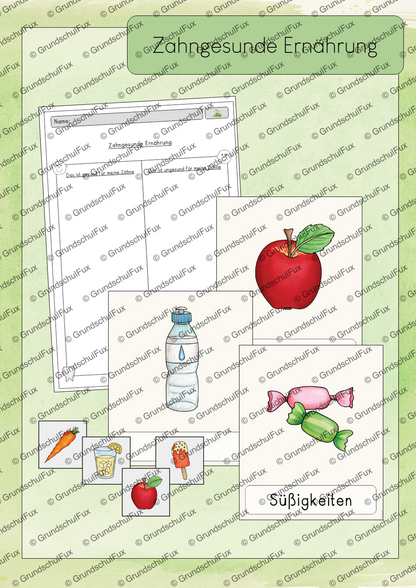 Zähne Arbeitsblatt Kl. 1-2 | Vorschauseite 3 von 3 | Arbeitsblatt, Tafelmaterial | Sachunterricht Klasse Klasse 1/Klasse 2