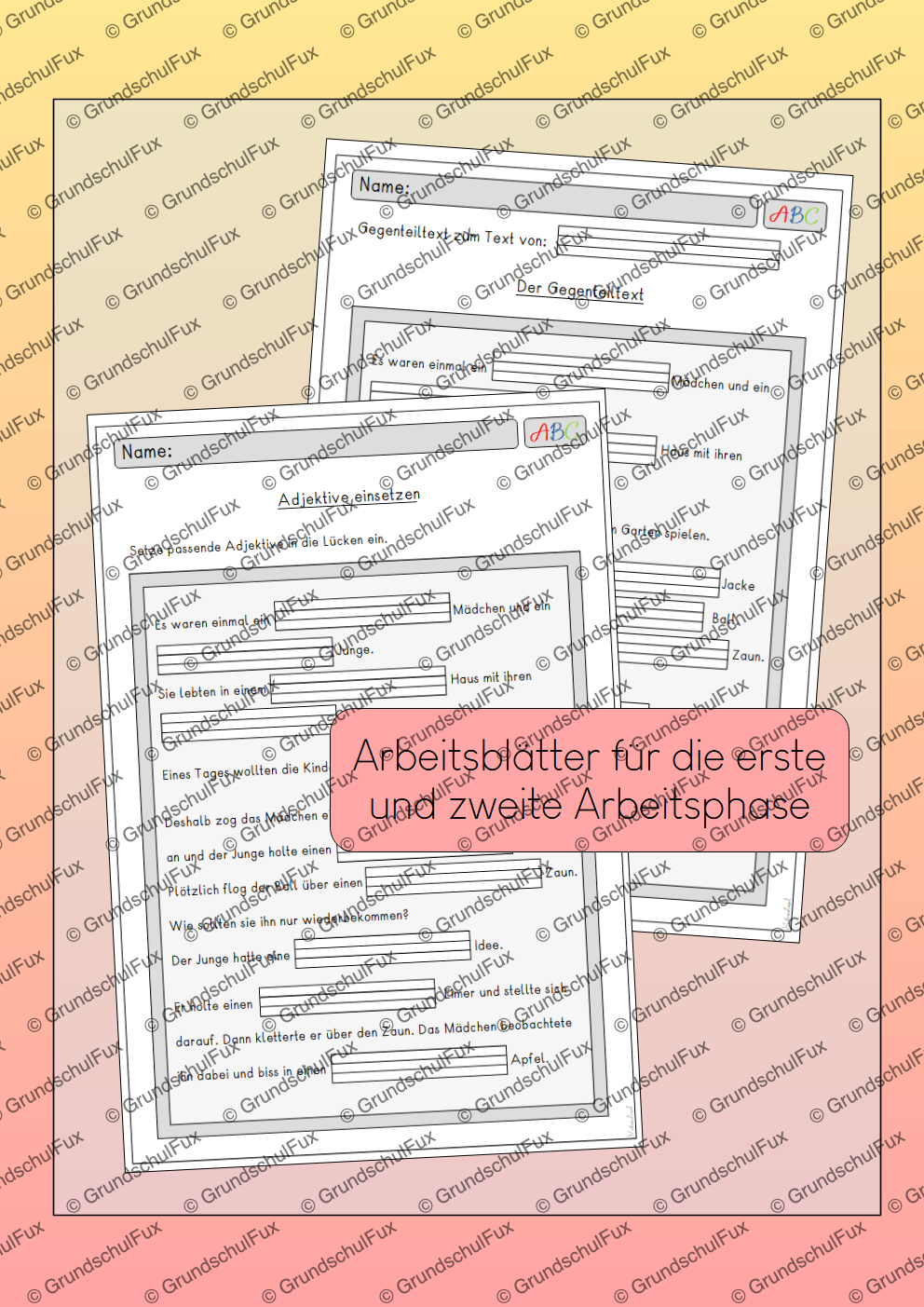 Adjektive attributiv AB Kl. 1-2 | Vorschauseite 3 von 4 | Arbeitsblatt, Verlaufsplanung | Deutsch Klasse Klasse 1/Klasse 2