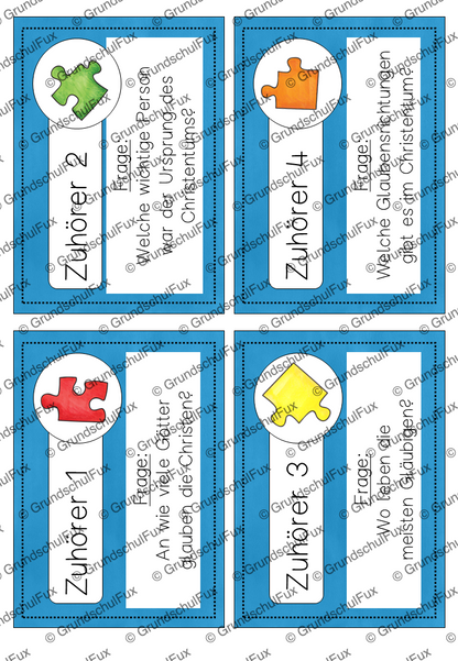 Weltreligionen Gruppenpuzzle Kl. 3-4 | Vorschauseite 2 von 16 | Lesematerial, Übungskarten | Religion Klasse 3/4