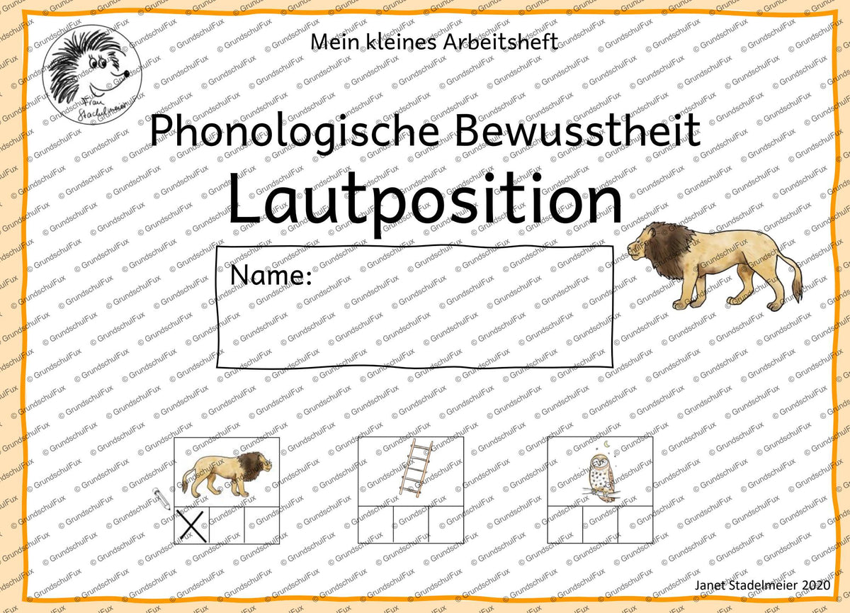 Lautposition Miniheft Kl. 0-1 | Vorschauseite 8 von 13 | Miniheft | Deutsch Klasse Vorschule/Klasse 1 | Anfangsunterricht