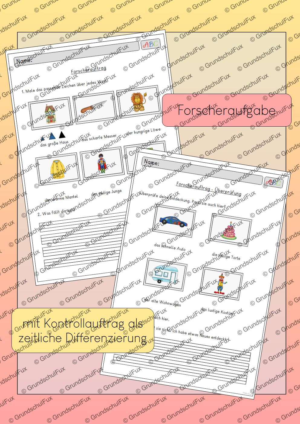 Adjektive attributiv AB Kl. 1-2 | Vorschauseite 2 von 4 | Arbeitsblatt, Verlaufsplanung | Deutsch Klasse Klasse 1/Klasse 2
