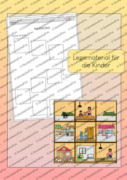 Zuhören – Eine echte Hexe AB Kl. 3-4 | Vorschauseite 2 von 4 | Arbeitsblatt, Tafelmaterial | Deutsch Klasse 3/4 | Halloween