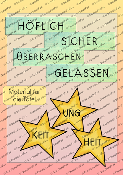 Nomenbildung AdjektiveVerben AB Kl. 2-4 | Vorschauseite 2 von 3 | Verlaufsplanung, Tafelmaterial