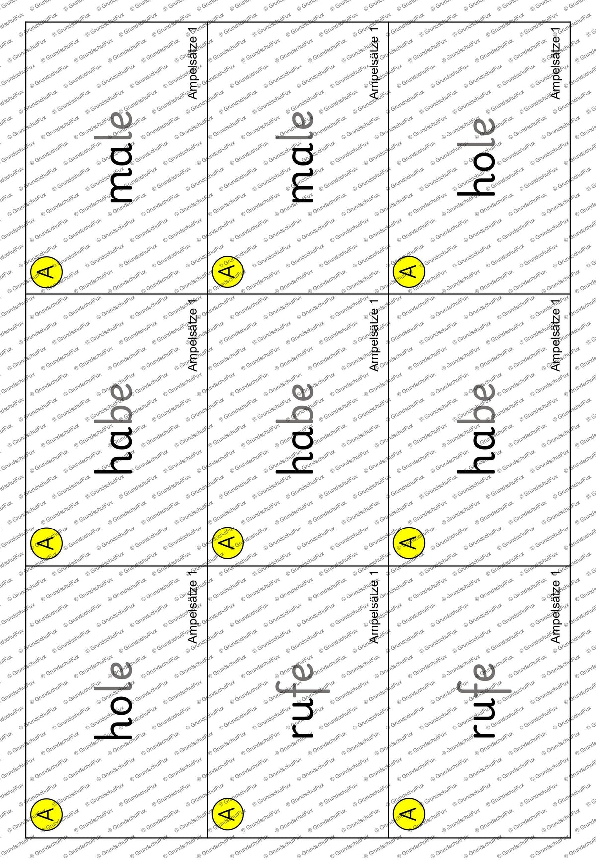 Ampelsätze Lesematerial Kl. 1-2 | Vorschauseite 3 von 7 | Lesematerial, Übungskarten | Deutsch Klasse Klasse 1/Klasse 2