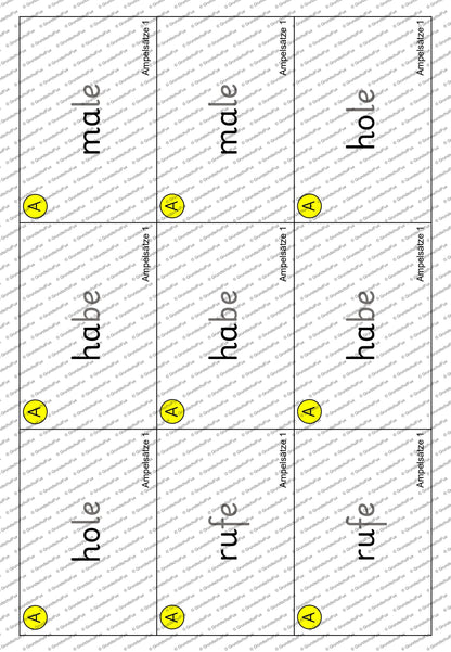 Ampelsätze Lesematerial Kl. 1-2 | Vorschauseite 3 von 7 | Lesematerial, Übungskarten | Deutsch Klasse Klasse 1/Klasse 2