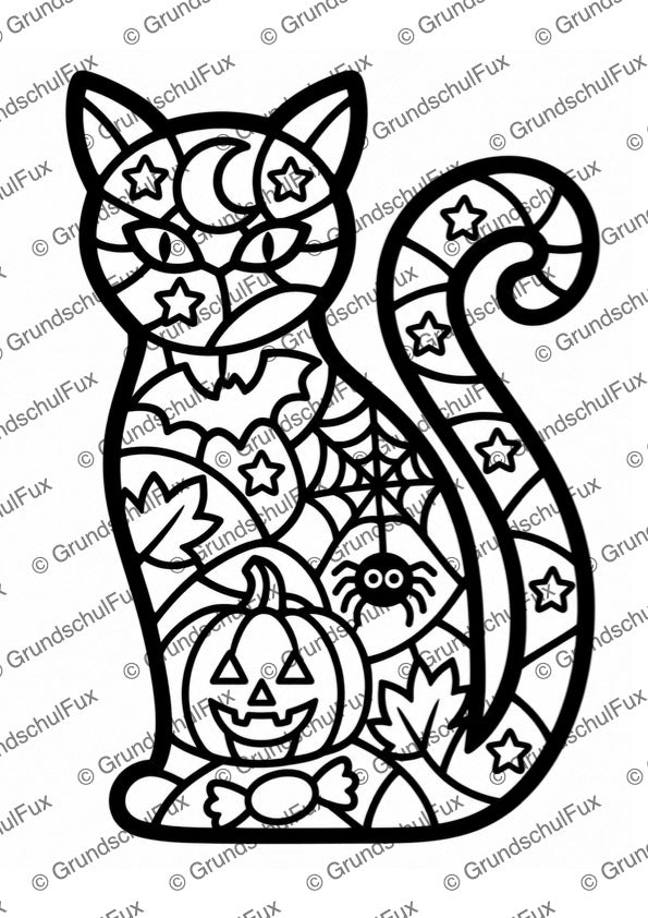 Halloween Paket Kl. 1-6 | Vorschauseite 13 von 26 | Arbeitsblatt, Ausmalbild | Kunst & Basteln Klasse 2/3/4 | Halloween