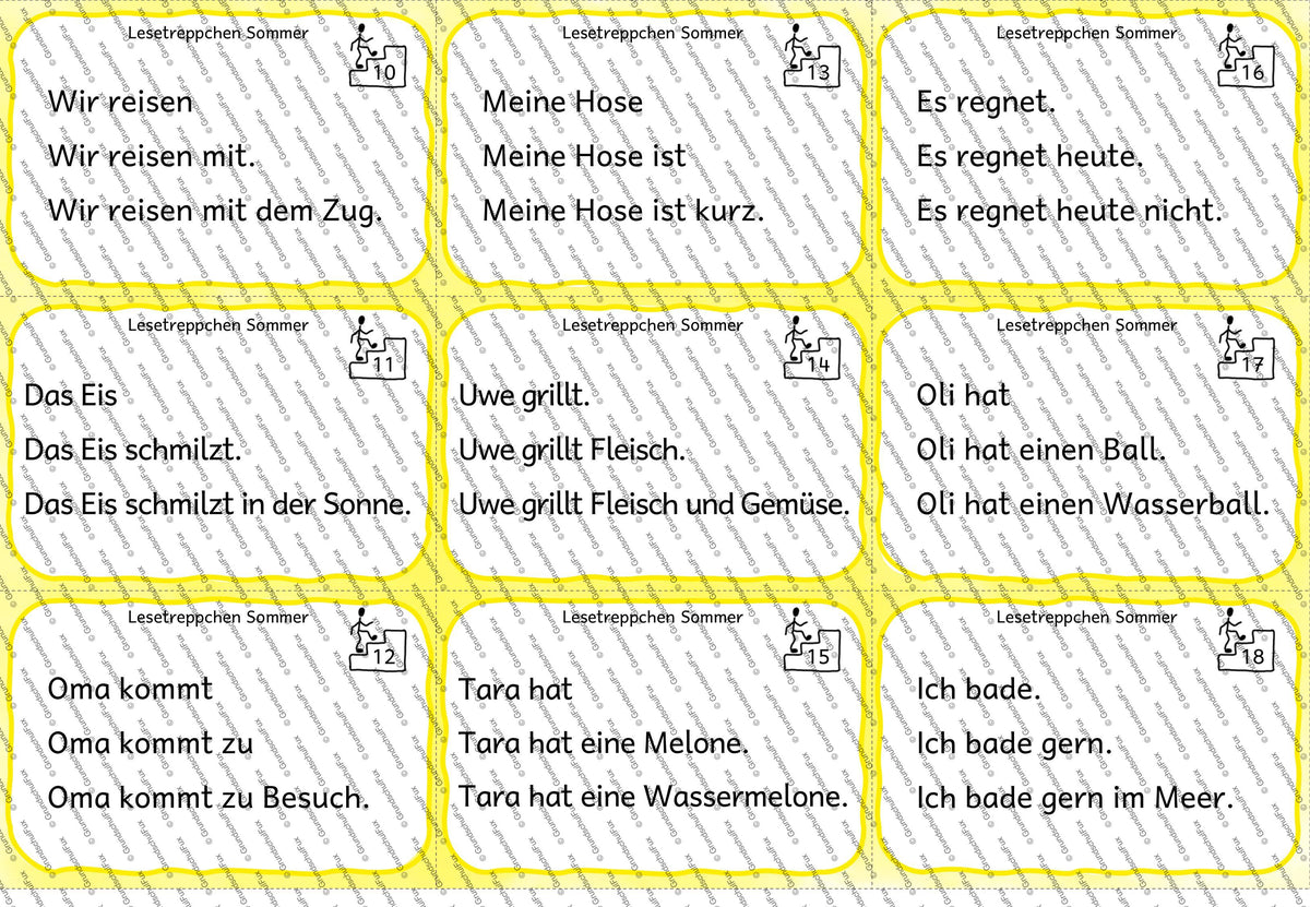Lesetreppchen Lesematerial Kl. 1-2 | Vorschauseite 7 von 12 | Lesematerial, Übungskarten | Deutsch Klasse Klasse 1/Klasse 2