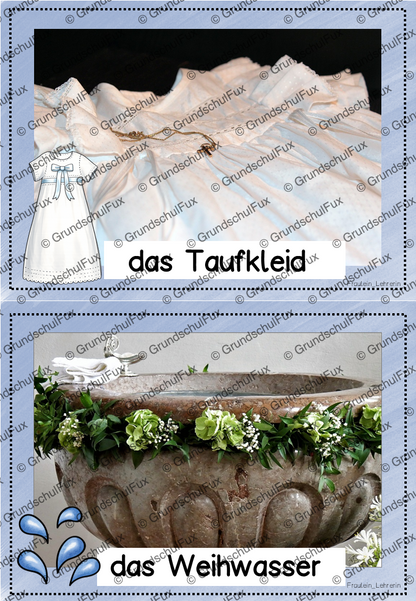 Taufe Arbeitsblatt Kl. 1-2 | Vorschauseite 9 von 16 | Arbeitsblatt, Bildkarten / Flash-Cards | Religion Klasse 1/2