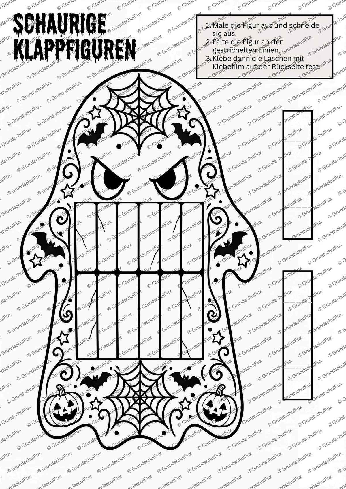Halloween Paket Kl. 1-6 | Vorschauseite 17 von 26 | Arbeitsblatt, Ausmalbild | Kunst & Basteln Klasse 2/3/4 | Halloween