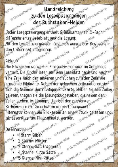 Buchstabeneinführung Lesematerial Kl. 1-2 | Vorschauseite 8 von 8 | Arbeitsblatt, Bildkarten / Flash-Cards