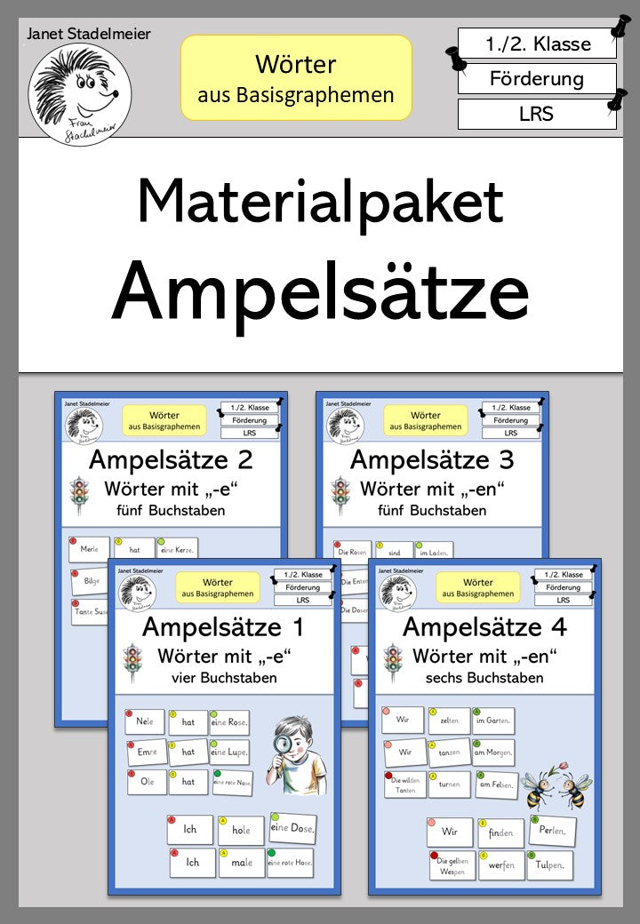 Ampelsätze Lesematerial Kl. 1-2 | Cover | Lesematerial, Übungskarten | Deutsch Klasse Klasse 1/Klasse 2 | Anfangsunterricht