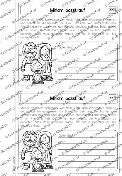 Moses Auszug Ägypten Arbeitsheft Kl. 3-4 | Vorschauseite 5 von 9 | Arbeitsblatt, Miniheft | Religion Klasse 3/4