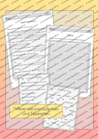 Adjektive attributiv AB Kl. 1-2 | Vorschauseite 4 von 4 | Arbeitsblatt, Verlaufsplanung | Deutsch Klasse Klasse 1/Klasse 2