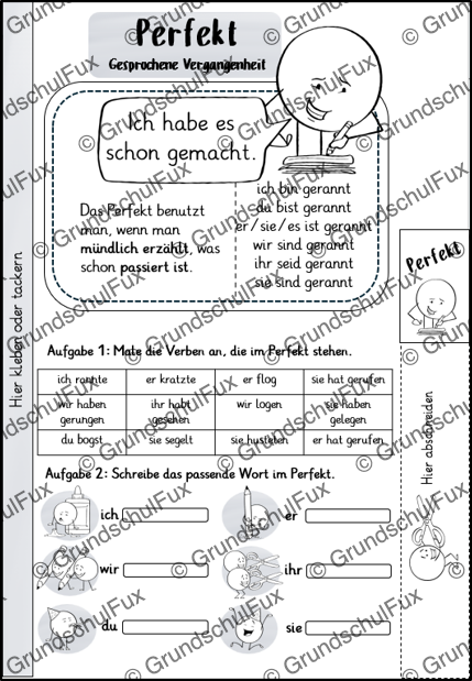Zeitformen Miniheft Kl. 3-4 | Vorschauseite 3 von 5 | Merkblätter, Miniheft | Deutsch Klasse 3/4