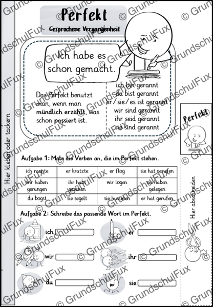 Zeitformen Miniheft Kl. 3-4 | Vorschauseite 3 von 5 | Merkblätter, Miniheft | Deutsch Klasse 3/4