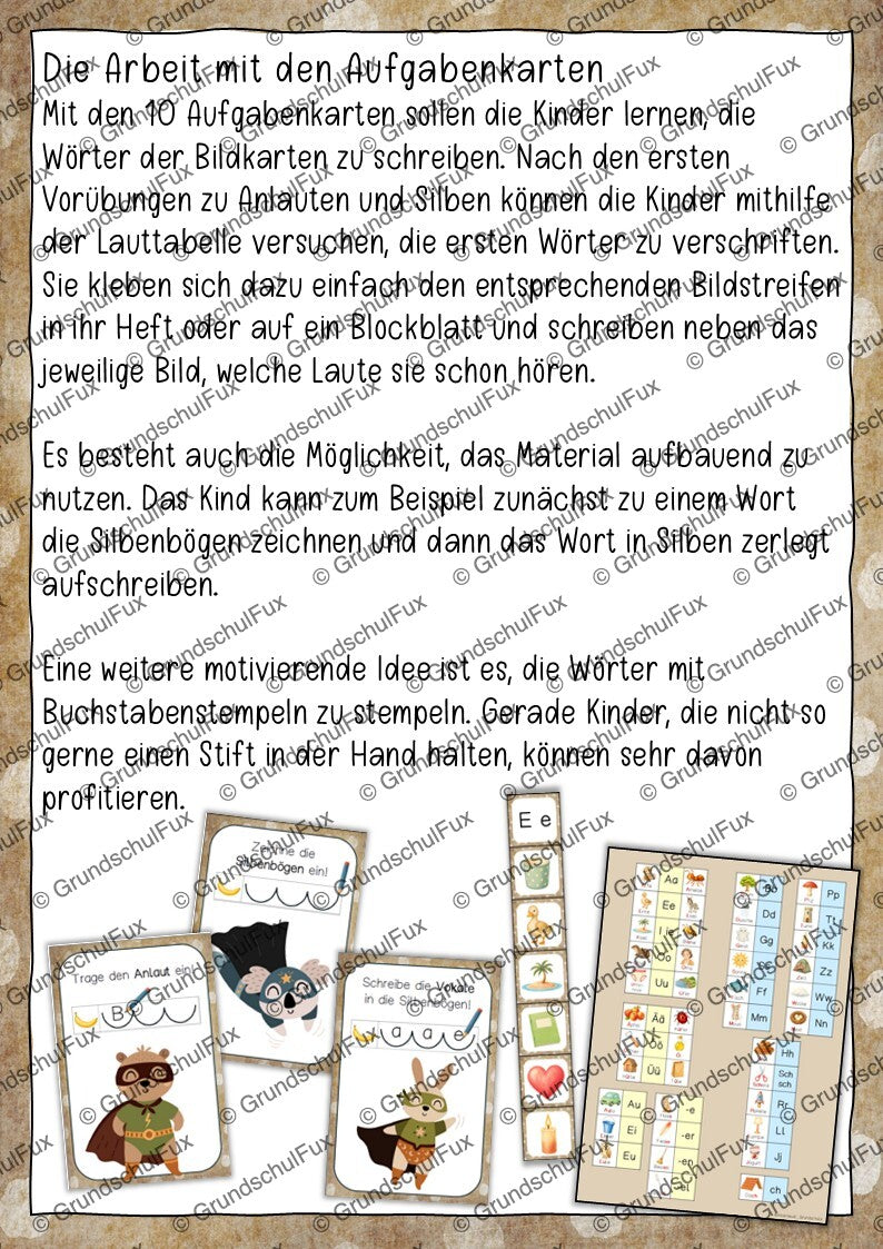 Buchstaben-Helden Übungskarten Kl. 1 | Vorschauseite 2 von 4 | Arbeitsblatt, Bildkarten / Flash-Cards