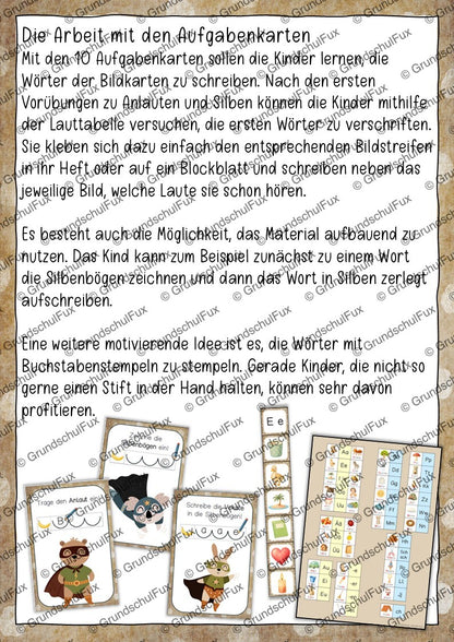 Buchstaben-Helden Übungskarten Kl. 1 | Vorschauseite 2 von 4 | Arbeitsblatt, Bildkarten / Flash-Cards