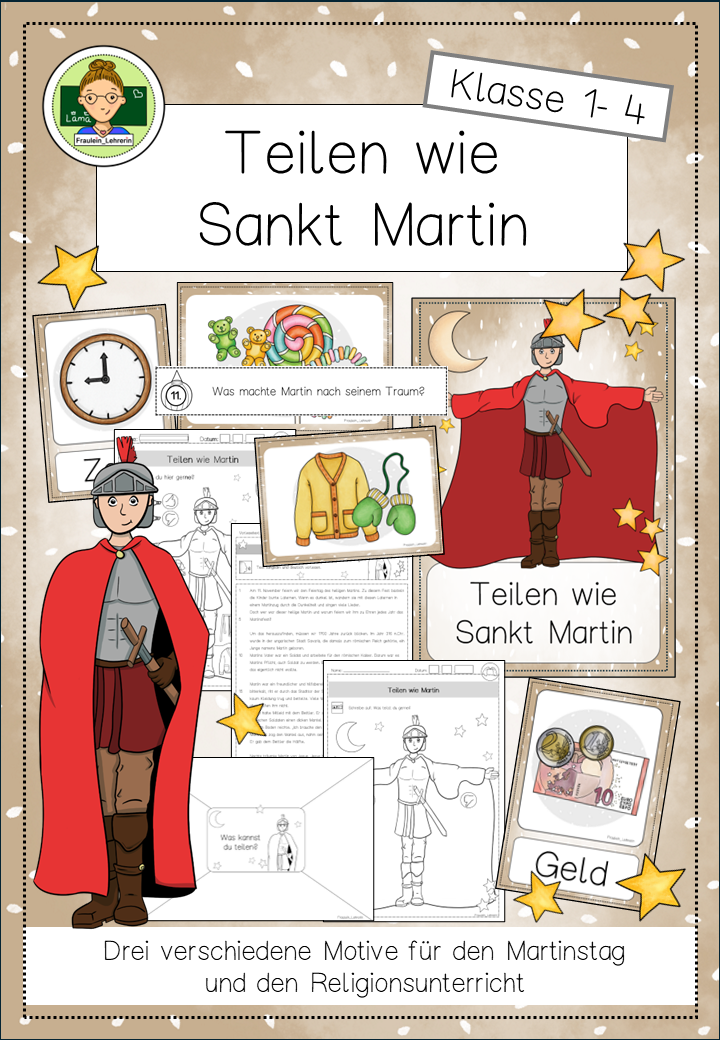Sankt Martin Teilen Arbeitsblatt Kl. 1-4 | Cover | Arbeitsblatt | Religion Klasse Klasse 1/Klasse 2/Klasse 3/Klasse 4