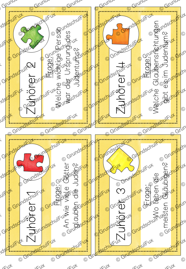 Weltreligionen Gruppenpuzzle Kl. 3-4 | Vorschauseite 5 von 16 | Lesematerial, Übungskarten | Religion Klasse 3/4