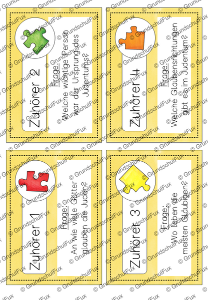Weltreligionen Gruppenpuzzle Kl. 3-4 | Vorschauseite 5 von 16 | Lesematerial, Übungskarten | Religion Klasse 3/4