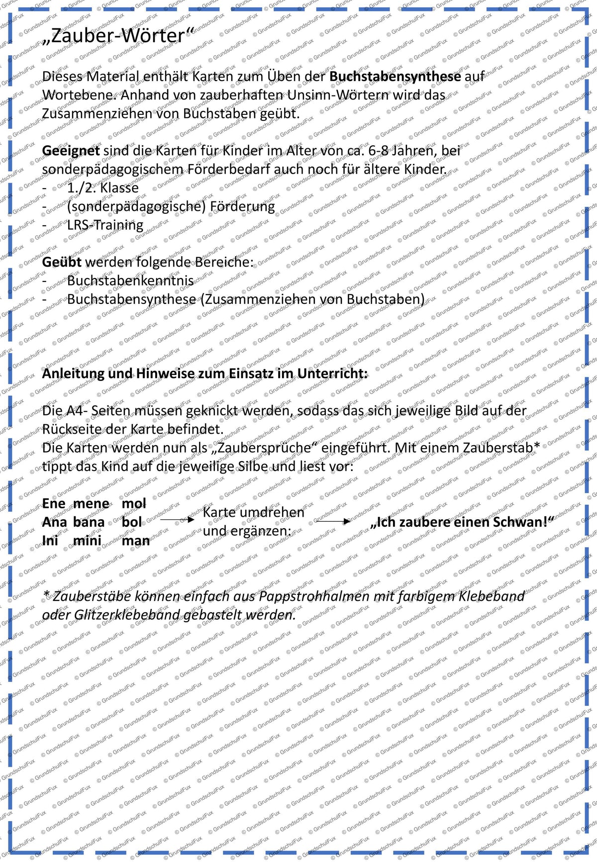 Buchstabensynthese Übungskarten Kl. 1-2 | Vorschauseite 1 von 5 | Lesematerial, Übungskarten
