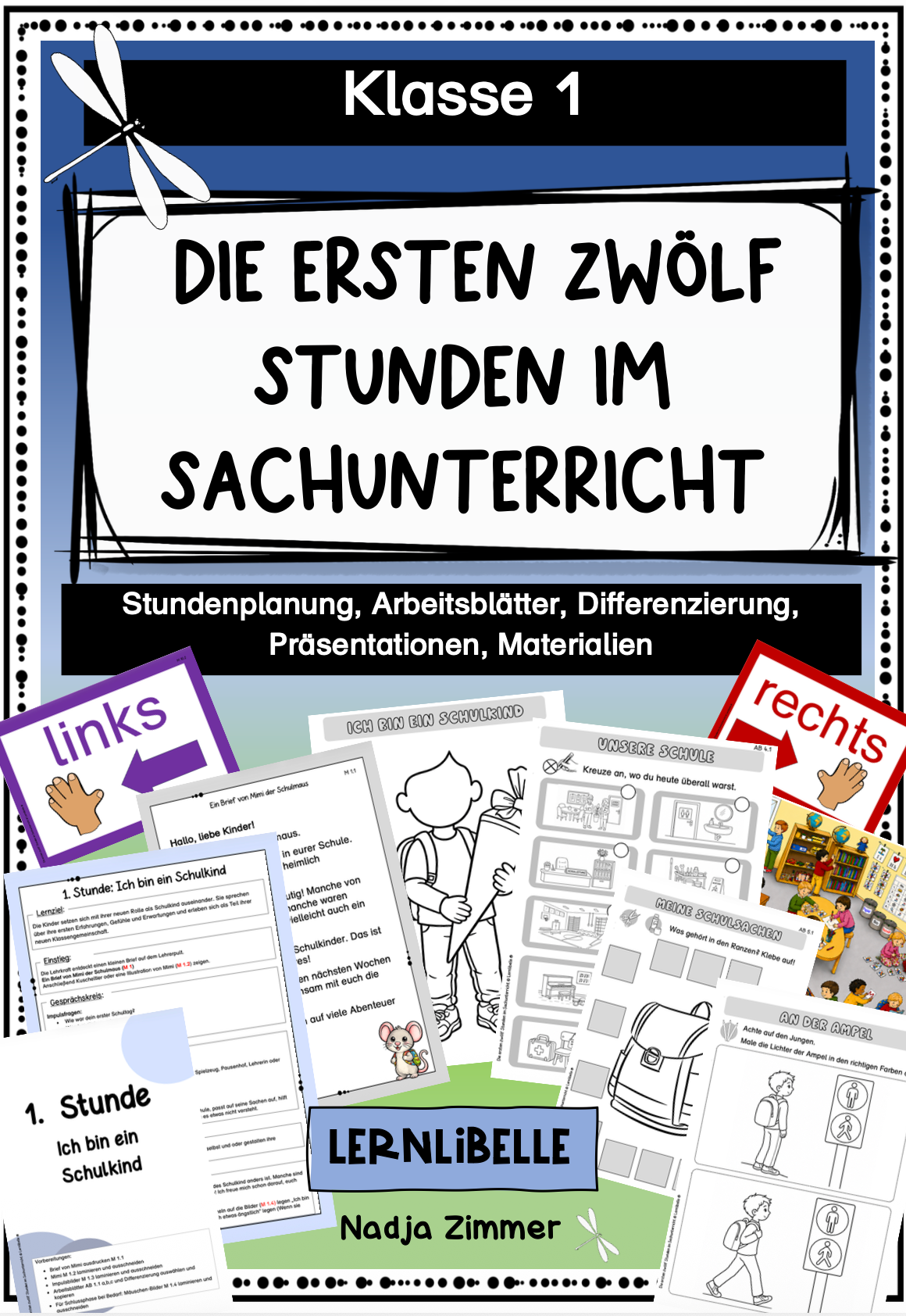 Erste Schulstunden Sachunterricht Kl. 1 | Cover | Arbeitsblatt, Ausmalbild | Sachunterricht Klasse Klasse 1