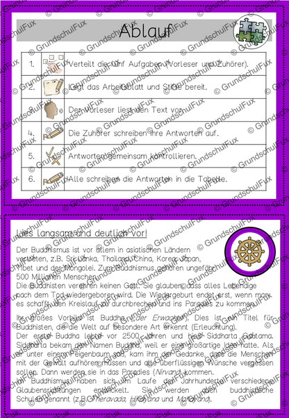 Weltreligionen Gruppenpuzzle Kl. 3-4 | Vorschauseite 15 von 16 | Lesematerial, Übungskarten | Religion Klasse 3/4