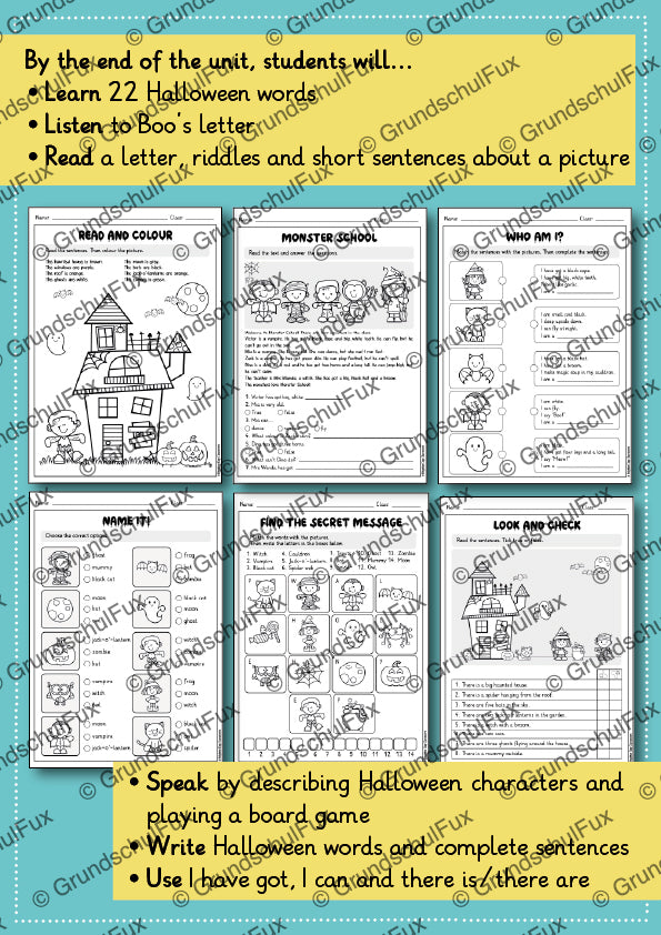 Halloween Escape Englisch Arbeitsblatt Kl. 3-5 | Vorschauseite 2 von 3 | Arbeitsblatt, Bastelvorlage | Englisch Klasse 3/4/5