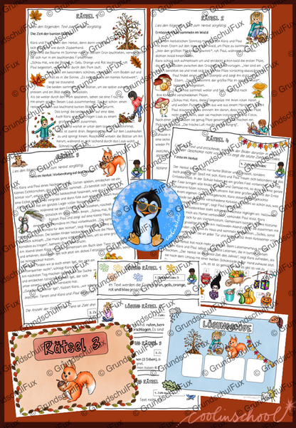 Herbst Escape-Game Lesematerial Kl. 3-4 | Vorschauseite 1 von 1 | Arbeitsblatt, Lesematerial