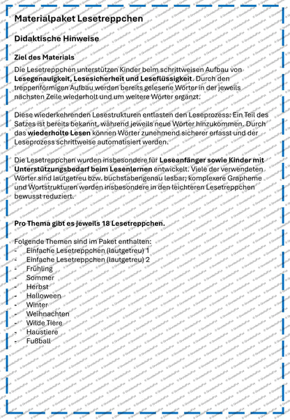 Lesetreppchen Lesematerial Kl. 1-2 | Vorschauseite 1 von 12 | Lesematerial, Übungskarten | Deutsch Klasse Klasse 1/Klasse 2
