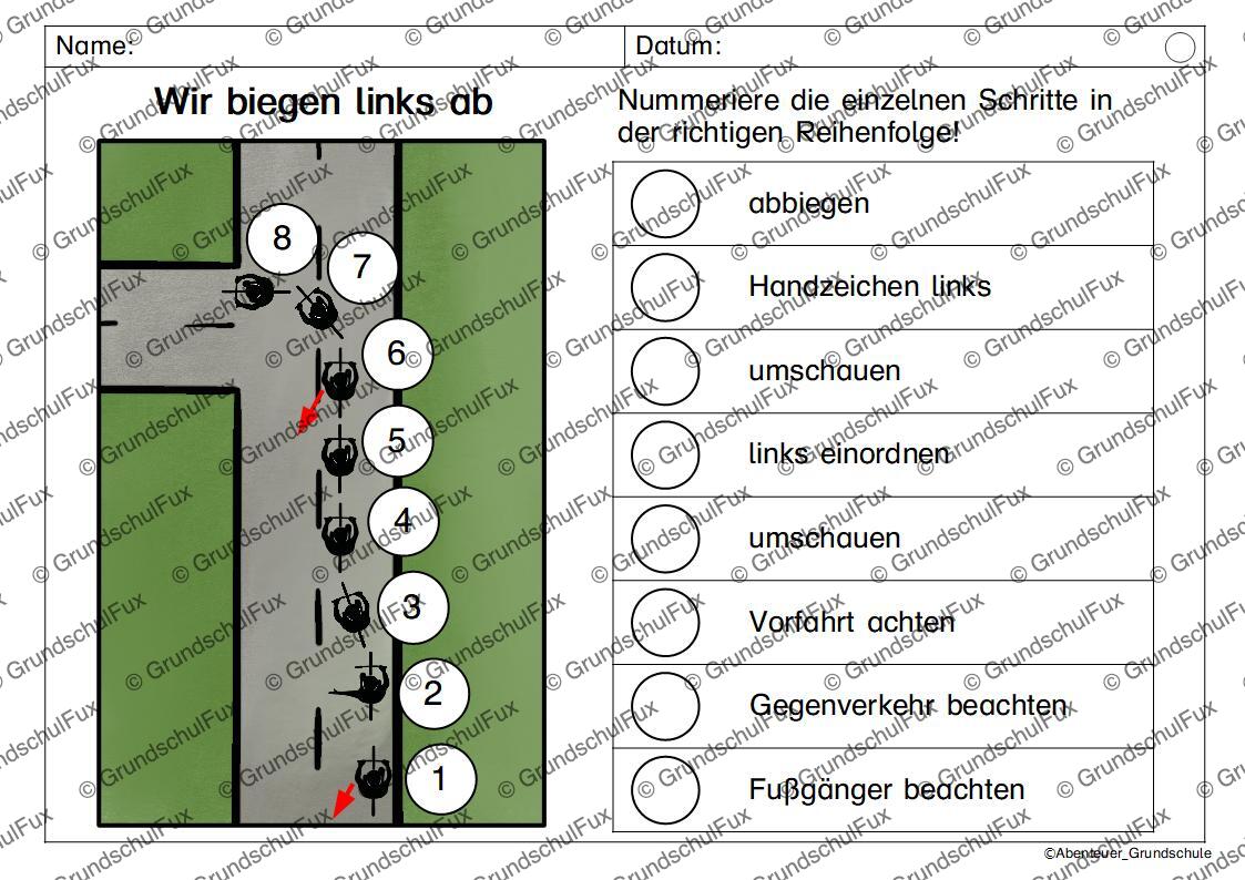 Fahrradprüfung Arbeitsblatt Kl. 3-4 | Vorschauseite 8 von 8 | Arbeitsblatt, Bildkarten / Flash-Cards