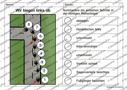 Fahrradprüfung Arbeitsblatt Kl. 3-4 | Vorschauseite 8 von 8 | Arbeitsblatt, Bildkarten / Flash-Cards