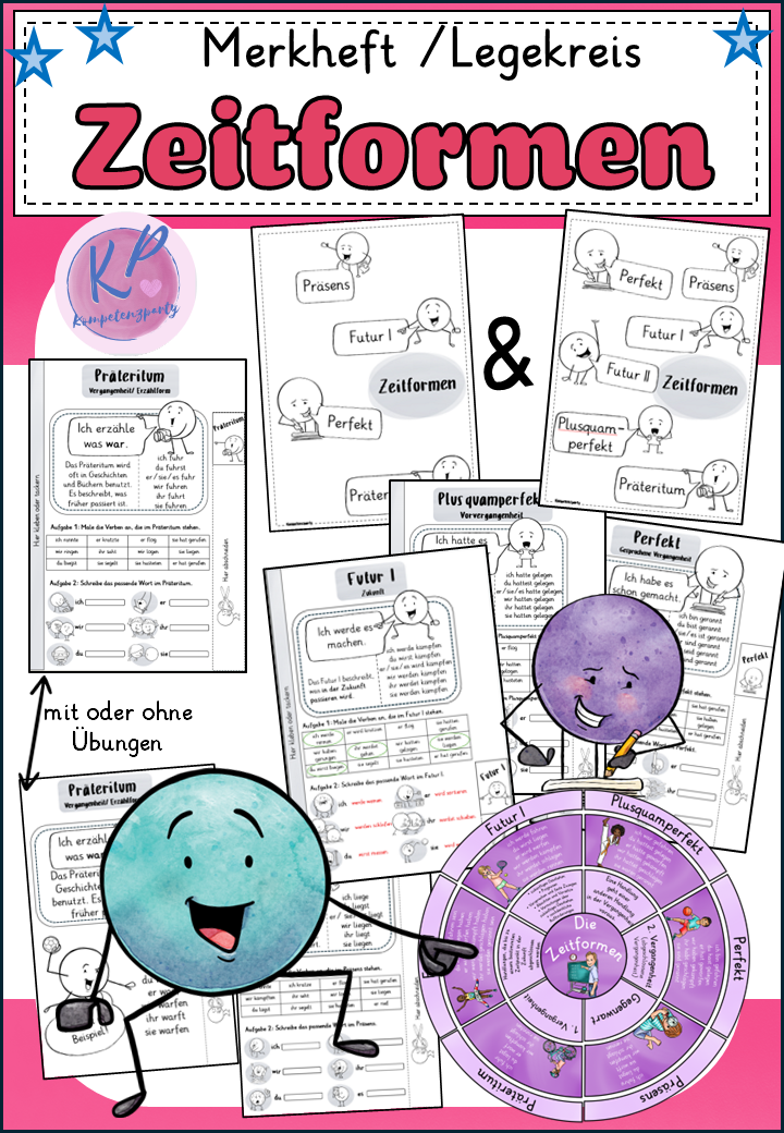 Zeitformen Miniheft Kl. 3-4 | Cover | Merkblätter, Miniheft | Deutsch Klasse 3/4