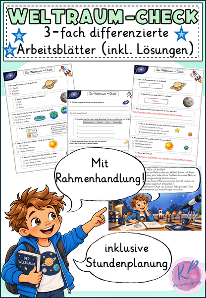 Weltraum - Check Kl. 2-4 | Cover | Arbeitsblatt | Sachunterricht Klasse 2/3/4