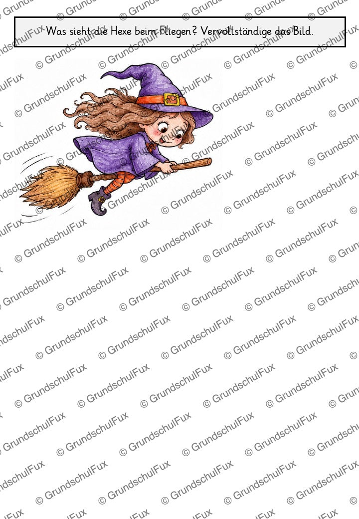 Halloween Paket Kl. 1-6 | Vorschauseite 12 von 26 | Arbeitsblatt, Ausmalbild | Kunst & Basteln Klasse 2/3/4 | Halloween