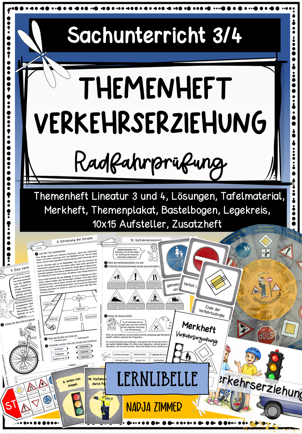 Verkehrserziehung Lerntheke Kl. 3-4 | Cover | Arbeitsblatt, Bastelvorlage | Sachunterricht Klasse Klasse 3/Klasse 4