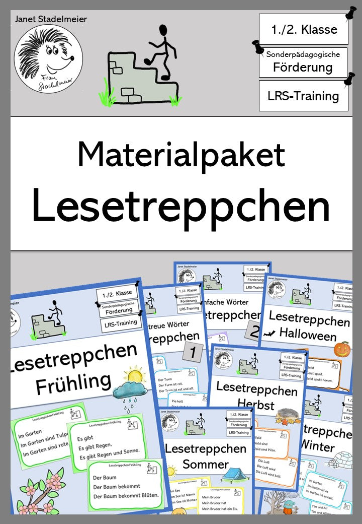 Lesetreppchen Lesematerial Kl. 1-2 | Cover | Lesematerial, Übungskarten | Deutsch Klasse Klasse 1/Klasse 2