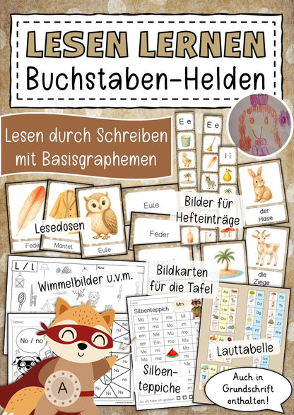 Buchstaben-Helden Übungskarten Kl. 1 | Cover | Arbeitsblatt, Bildkarten / Flash-Cards | Deutsch Klasse Klasse 1