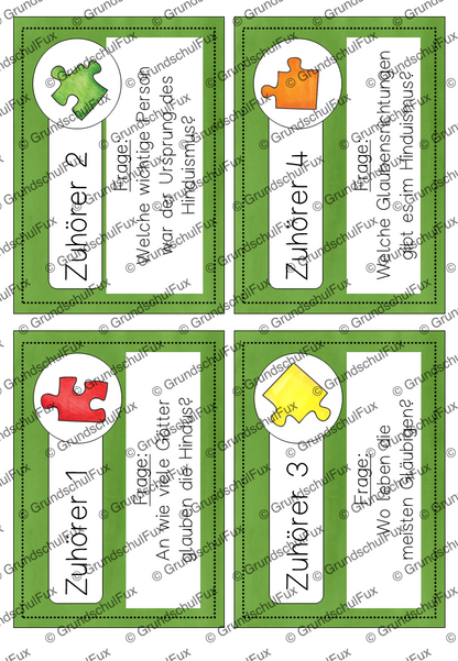 Weltreligionen Gruppenpuzzle Kl. 3-4 | Vorschauseite 8 von 16 | Lesematerial, Übungskarten | Religion Klasse 3/4