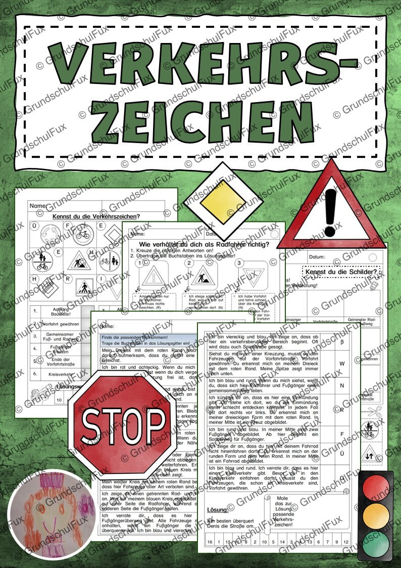 Fahrradprüfung Arbeitsblatt Kl. 3-4 | Vorschauseite 1 von 8 | Arbeitsblatt, Bildkarten / Flash-Cards