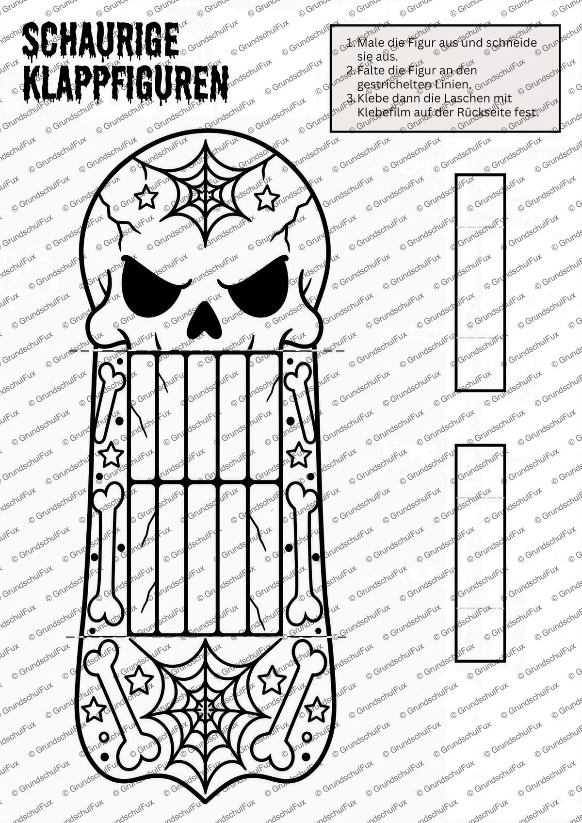 Halloween Paket Kl. 1-6 | Vorschauseite 18 von 26 | Arbeitsblatt, Ausmalbild | Kunst & Basteln Klasse 2/3/4 | Halloween
