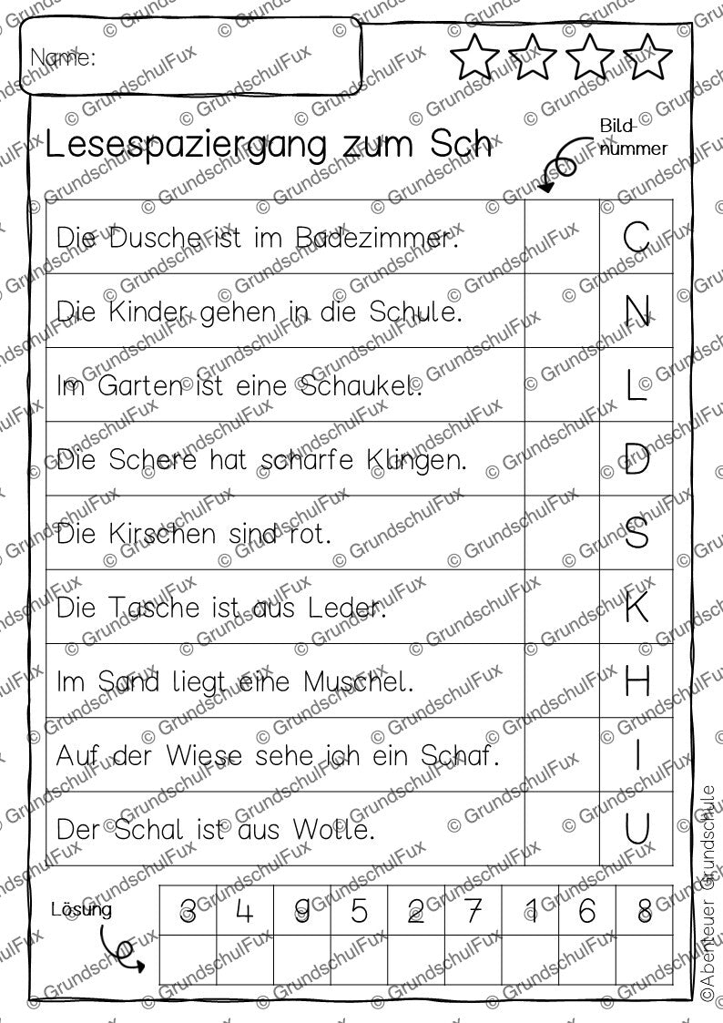 Buchstabeneinführung Lesematerial Kl. 1-2 | Vorschauseite 5 von 8 | Arbeitsblatt, Bildkarten / Flash-Cards
